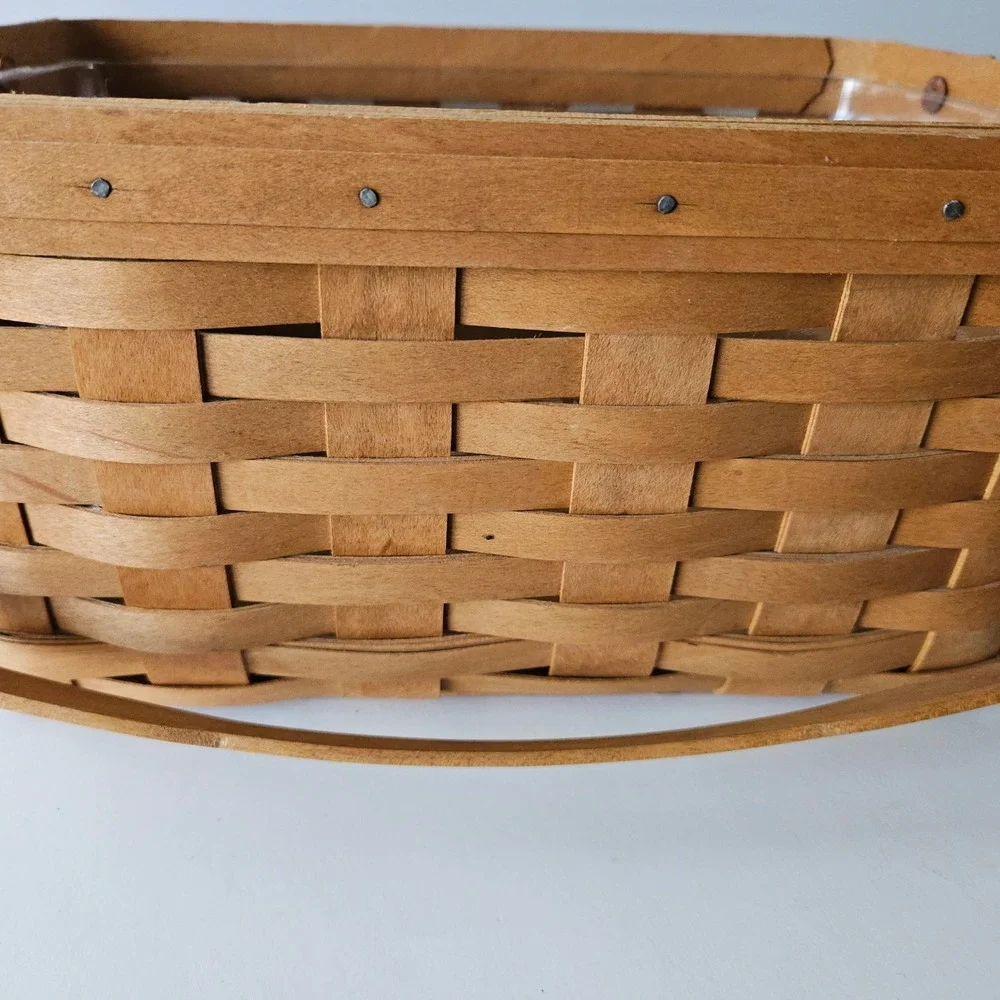 Longaberger Lunch Box Basket 12in w/ Swing Handles & Original Plastic Protector